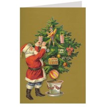 Christmas Tree and Santa 3-D Christmas Card ~ England